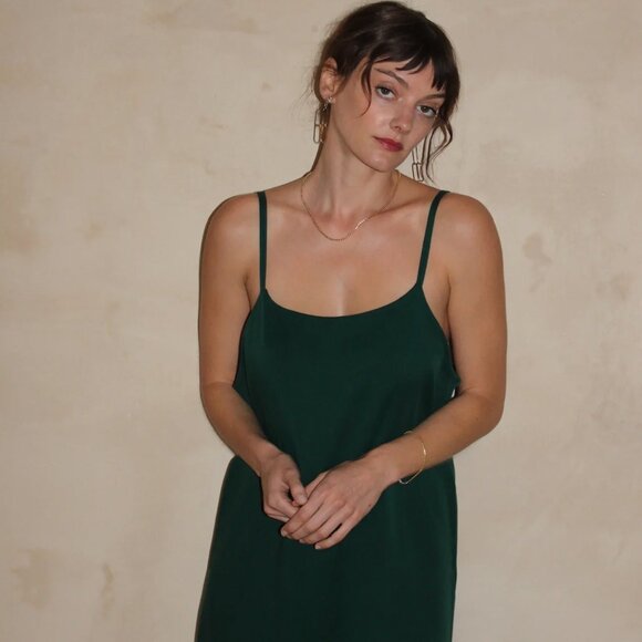 Rose Tencel Slip Dress (S) - Picture 3 of 5